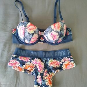 PINK push up bra and panty set
